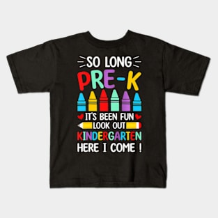 Kids So Long Pre-K Graduation Kindergarten  2024 Kids T-Shirt